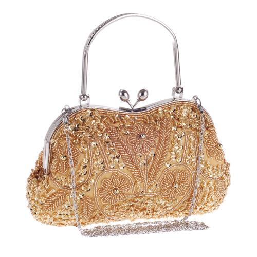 Sequin & Polyester Easy Matching & Evening Party Handbag attached with hanging strap PC