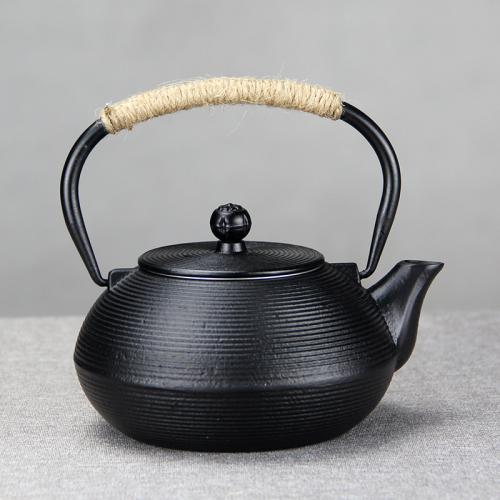 Cast Iron Teapot painted Solid black PC