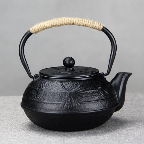 Cast Iron Teapot painted Solid black PC