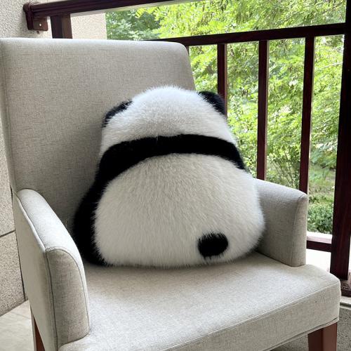 Plush & Polyester Throw Pillow PP Cotton white and black PC