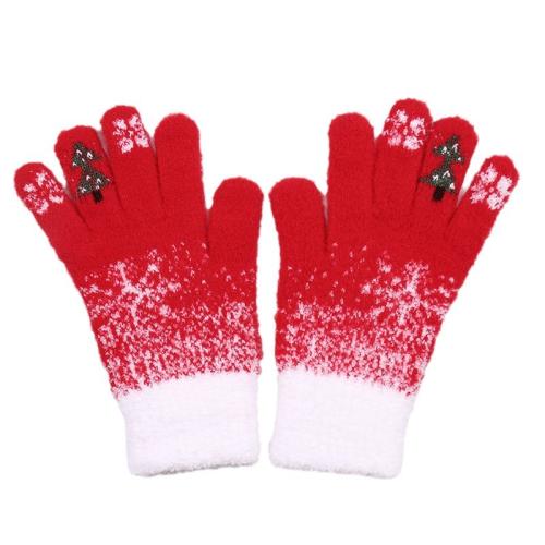 Polyester Women Long Gloves christmas design & thermal Pair