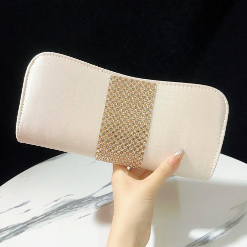 Polyester Evening Party Clutch Bag with chain & attached with hanging strap PC