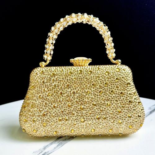 Polyester Easy Matching Handbag with chain & attached with hanging strap & with rhinestone PC