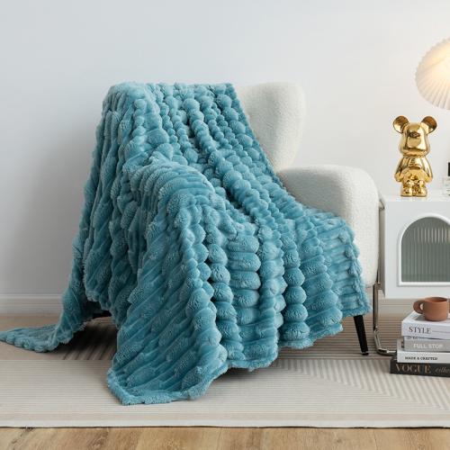 Thickened Imitation Rabbit Fleece Bamboo Knot Fleece Blanket Office Nap Blanket Flannel Blanket