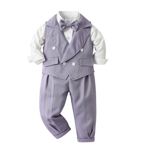 Spring and autumn small suit baby clothes children's waistcoat gentleman dress three-piece suit for boys