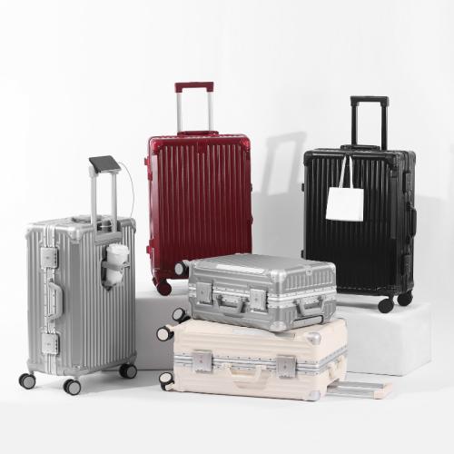 2024 luggage case with password lock 24 inch strong durable multifunctional aluminum frame case