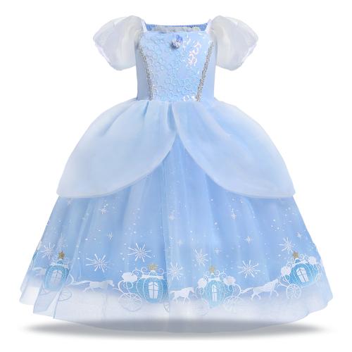 Cinderella Princess Dress Girl's Mesh Dress Halloween Birthday Performance Dress