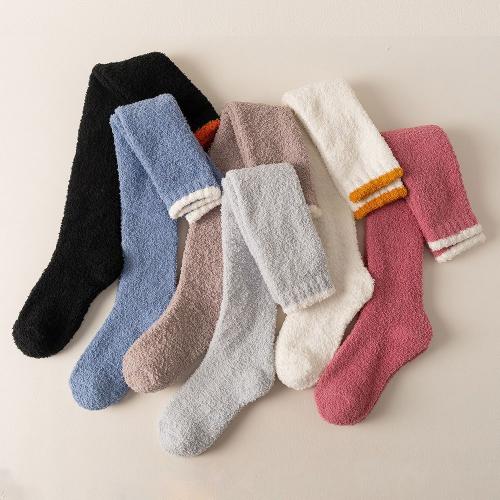 Coral Fleece Knee Socks Warm Moon Socks Long Barrel High Barrel Home Sleeping fleece-lined Plush Socks