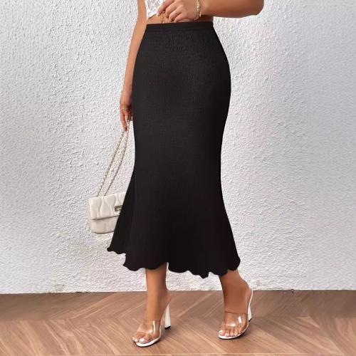 Women's 2024 New Fashion Elegant Skirt Knitted Jacquard Stretch Hip Fishtail Long Skirt