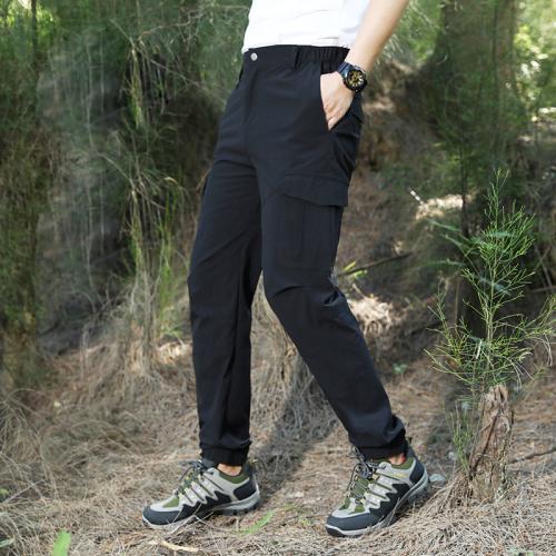 2023 New waterproof girt plus size elastic mountaineering pants multi-pocket quick-drying