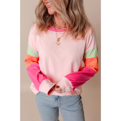 2024 Summer New Round Neck Pullover Women's Casual All-match Multicolor Loose Long Sleeve Sweater