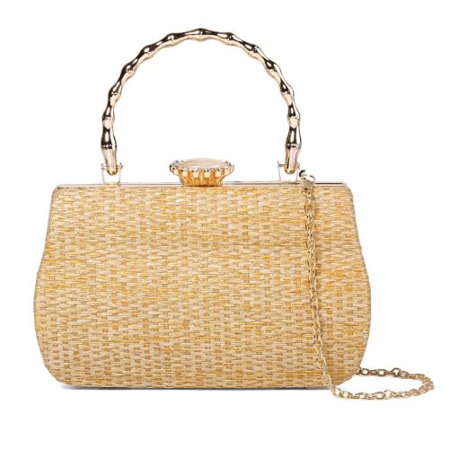 New Straw Retro Fashion Portable Small Bag Diamond Shoulder Banquet Bag Evening Dress Bag