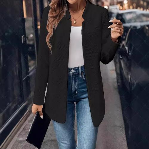 Polyester Straight Women Coat mid-long style & slimming Solid PC