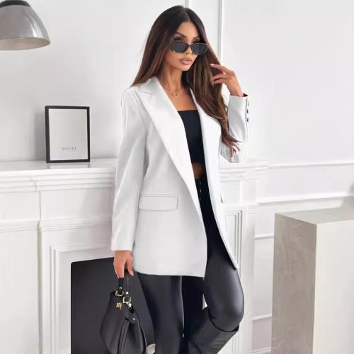 Polyester Straight Women Suit Coat mid-long style & loose Solid PC