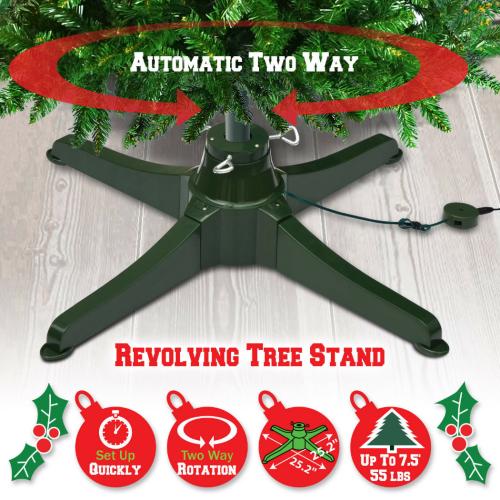 Plastic Christmas Tree Stand different power plug style for choose Solid green PC