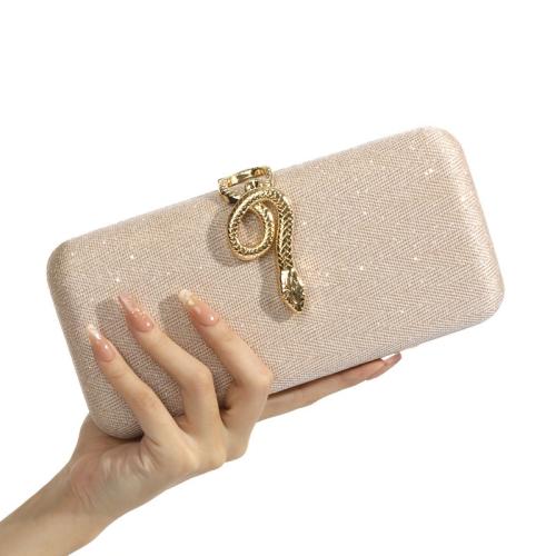 Elegant snake buckle shiny banquet bag party clutch dress bag for women