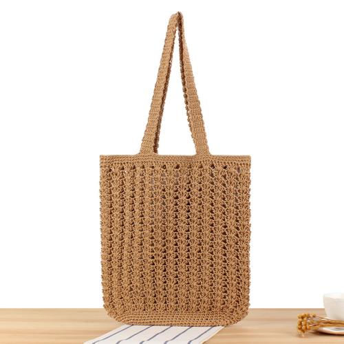 Summer versatile cotton rope crochet bag simple woven bag hollow shoulder bag tote bag