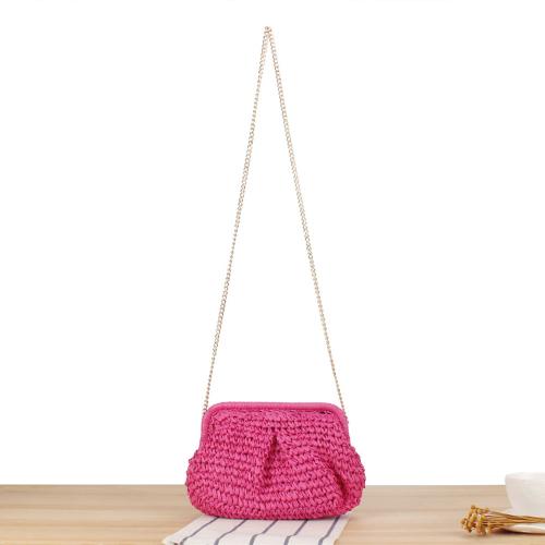 Paper woven woven bag slung shoulder strap holiday beach bag Joker chain bag