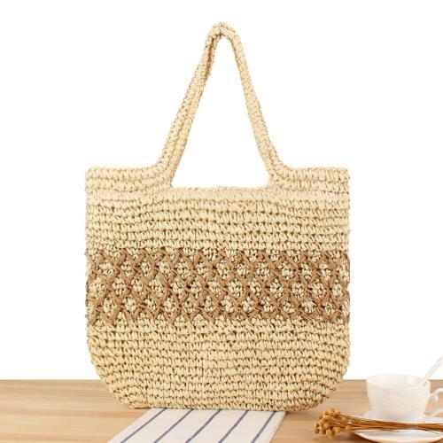 Paper rope woven bag new summer contrast woven bag seaside holiday beach bag