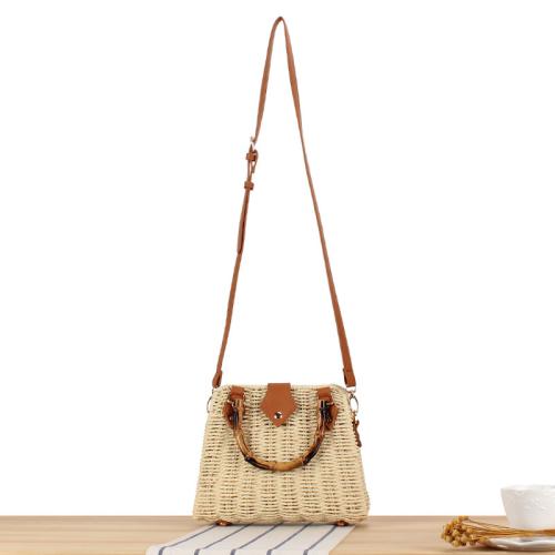 Retro pastoral style straw bag imitation bamboo messenger bag