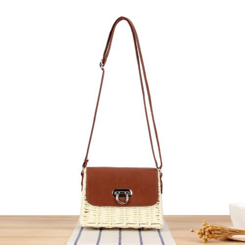 New paper rope frame candy color fashion straw bag beach crossbody women's bag