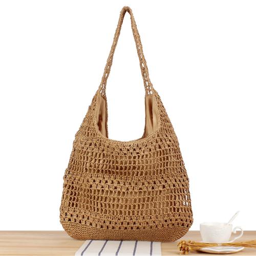 Hollow woven bag simple versatile underarm shoulder bag seaside holiday travel tote bag