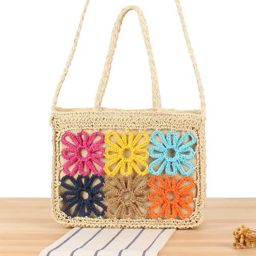 Paper woven bag new summer hand woven bag portable shoulder dual-purpose seaside vacation