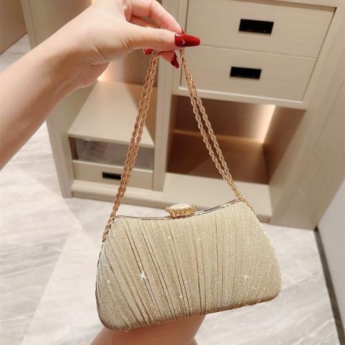 2024 New Evening Bag Shiny Pleated Handbag Party Bag Ball Bag