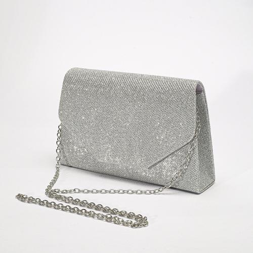 Polyester Clutch Bag, Solide, Silber,  Stück