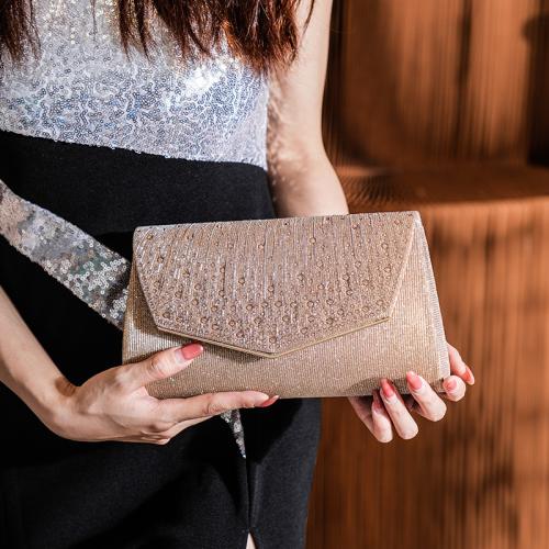 Polyester Clutch Bag, Solide, Gold,  Stück