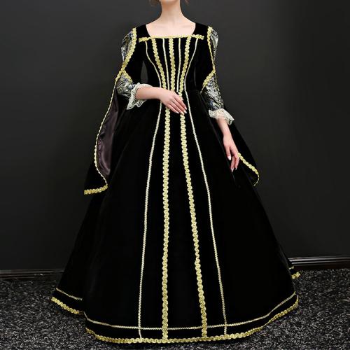 Black velvet noble French court Queen Halloween annual meeting host birthday party Cinderella drama dress