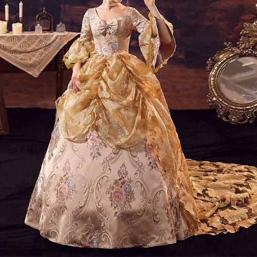 European Heavy Industry Jacquard Trailing Court Suit British Princess Dress Party Masquerade Annual Meeting Catwalk Drama Studio