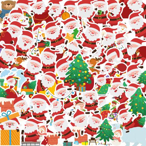 Pressure-Sensitive Adhesive & PVC Creative & Waterproof Decorative Sticker christmas design mixed colors Bag