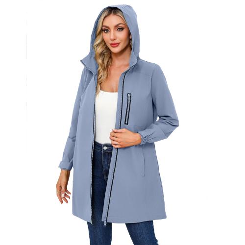 Anti-splashing Windbreaker Women's Hooded Long-sleeved Jacket Loose Casual Windproof