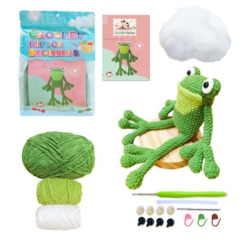 Cute Big Foot Frog Doll Crochet Material Bag Best-selling Parent-child Interactive Handmade Toys