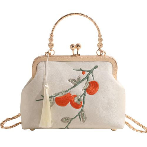 New Chinese Embroidered Bag Women's 2024 New Vintage Bag White All-match Chinese Style Bag