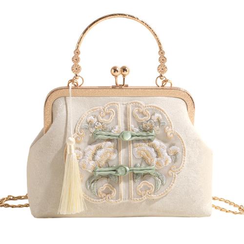 Chinese style embroidered handbag with buckle women's spring new bag