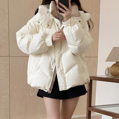 2024 Winter Down Cotton-padded Jacket Women's Loose BF Style Hooded Short Coat