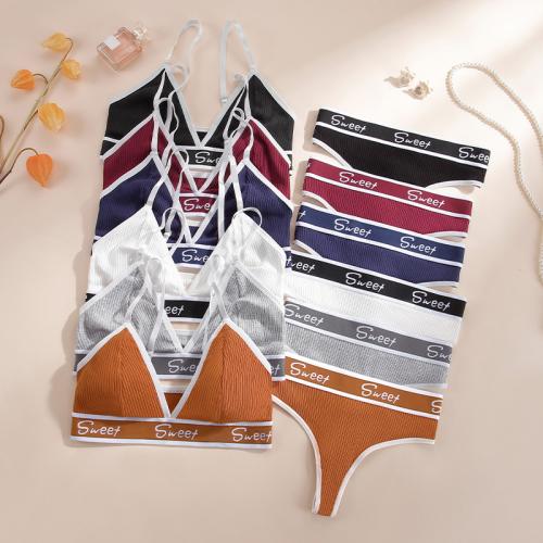 Sexy French Triangle Cup Women's Underwear Comfortable No Steel Ring Wrap Chest Thread Cotton Sports Breathable Thong suit