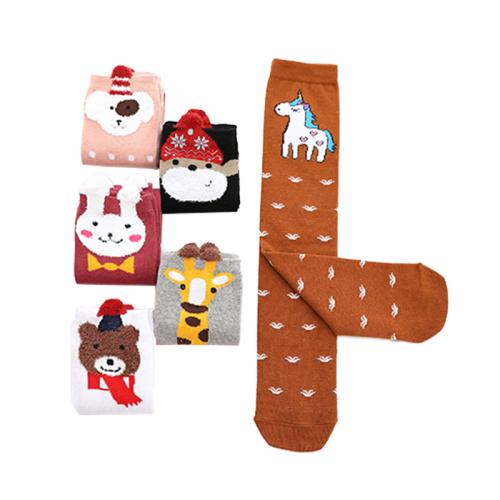 Children's Cartoon Stockings Girls' Mid-tube Socks Pure Cotton Baby's Half-section Cute High-tube Over-knee Socks