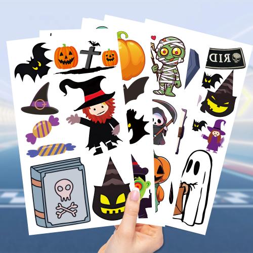 New Children's Cartoon Halloween Tattoo Sticker Waterproof Party Gift Funny Fun Sticker Face Sticker