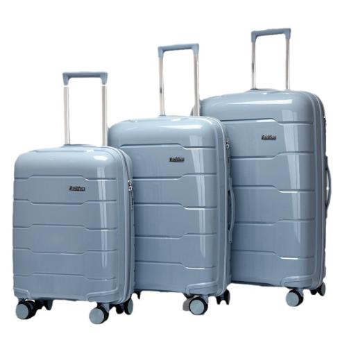 PP material three-piece suitcase export universal wheel luggage travel Rod large capacity boarding box