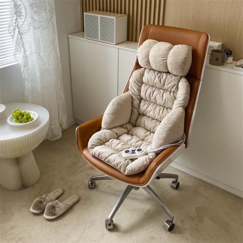 Winter heating plush seat cushion with armrest loop warm heating cushion butt cushion