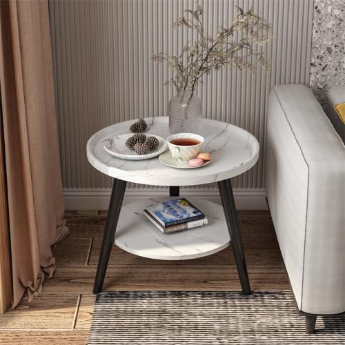 Simple modern living room round coffee table bedroom double bedside table side balcony small round table