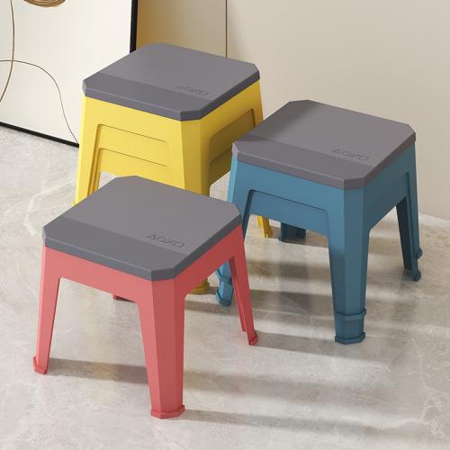 Plastic Stool Household Living Room Coffee Table Sofa Low Stool Thickened Non-slip Square Stool