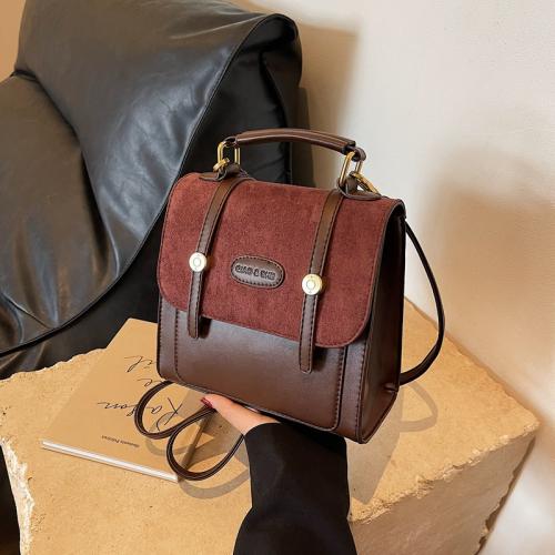 Retro all-match small bag for women new contrast color fashion backpack niche design messenger bag