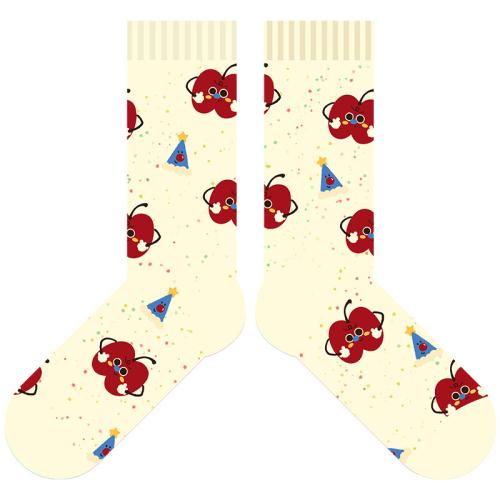 Autumn and Winter thickened plush Christmas socks cartoon cute mid-calf length socks