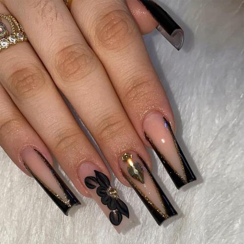 ABS Fake Nails for women black Box