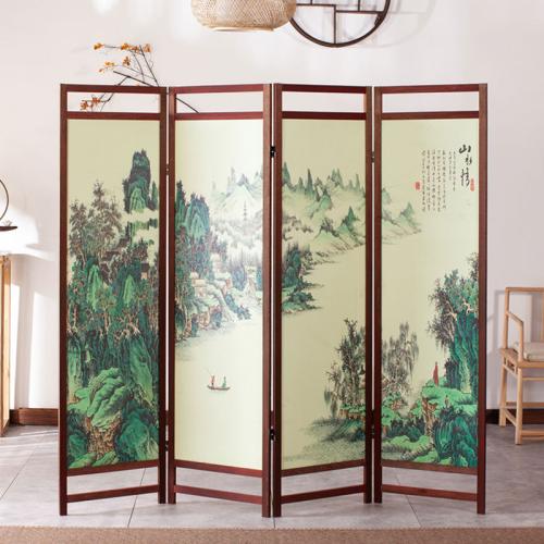 New Chinese style wooden folding screen hallway home floor classical screen partition