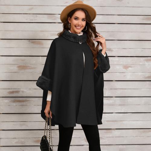 2024 autumn and winter new collar cape coat casual retro loose shawl plus size